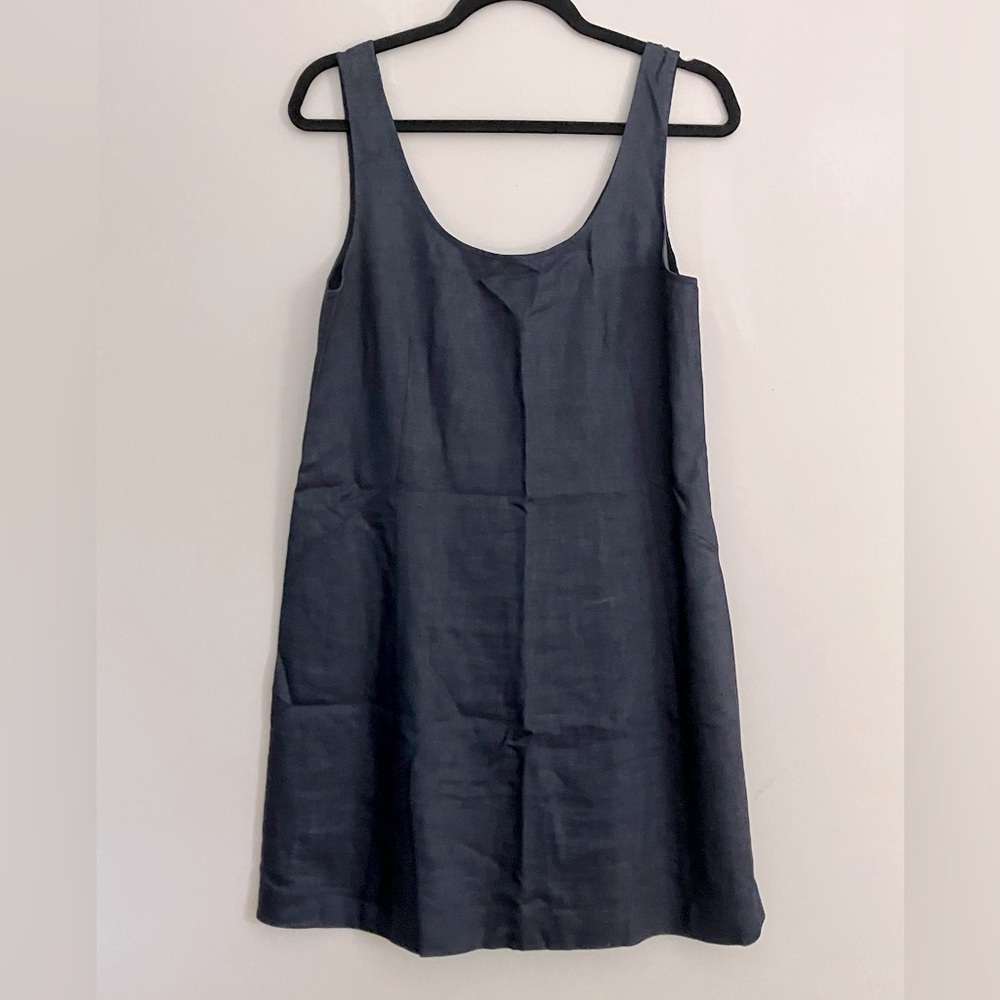 Theory navy blue sleeveless midi dress